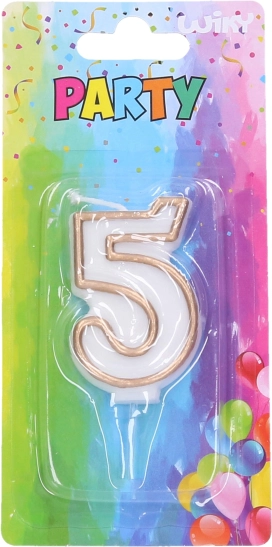 Bougie de fête numéro 5 dorée