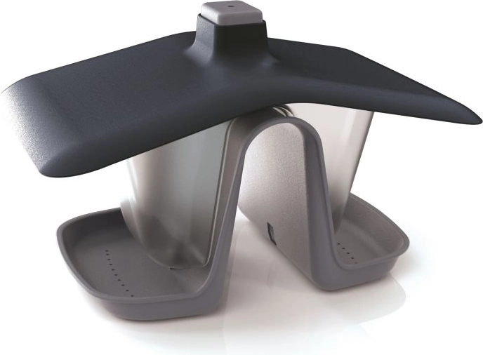 Mangeoire suspendue pour oiseaux à double compartiment BIRDYFEED Double – pierre grise