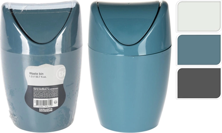 Poubelle de table basculante 1,5 l en plastique, ronde