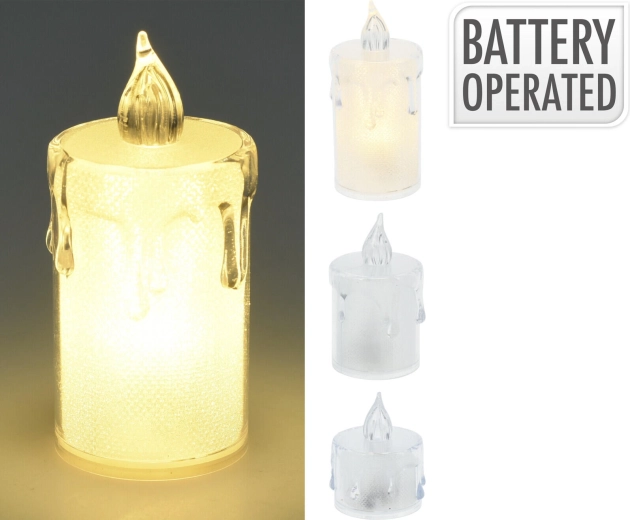 Set de bougies chauffe-plat LED – 3 pièces, blanc