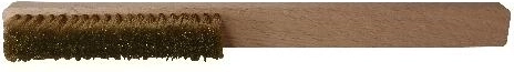 Brosse métallique à fil de laiton/acier, manche en bois