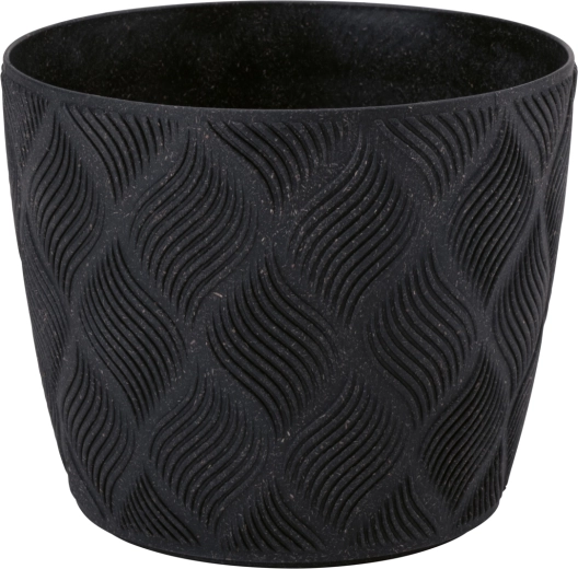 Cache-pot FLOW Petit ECO Wood 19 cm – noir profond