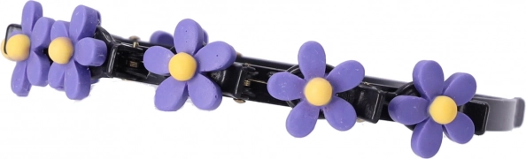 Serre-tête avec pinces à cheveux - fleur, motif V