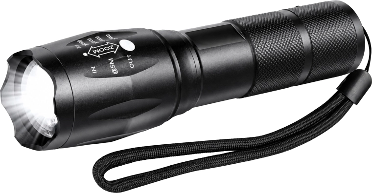 Lampe torche tactique LED T6 avec étanchéité et zoom - 1 pièce