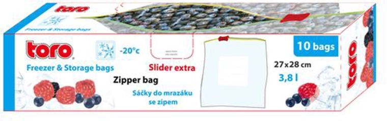 Sachets alimentaires de congélation TORO 3,8 l, 10 pcs