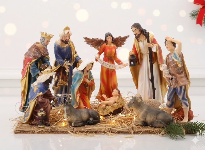 Crèche de Noël – lot de 11 figurines en polyrésine jusqu’à 31 cm