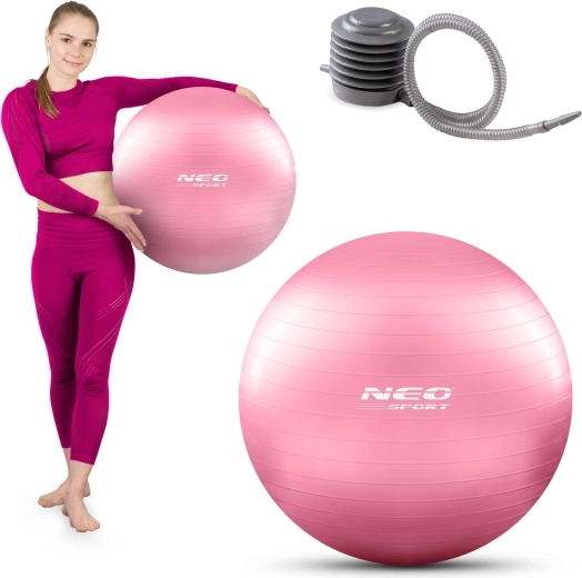 Ballon de fitness 55 cm rose avec pompe NEO SPORT
