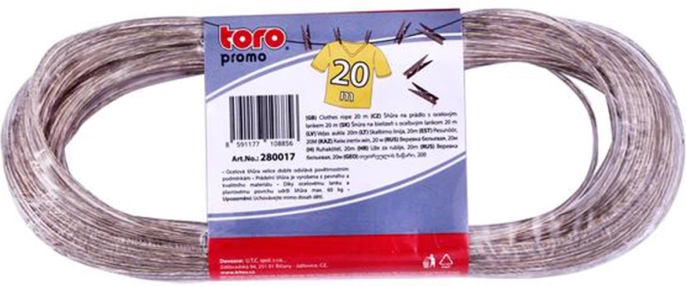 Corde à linge avec câble en acier Toro 20 m