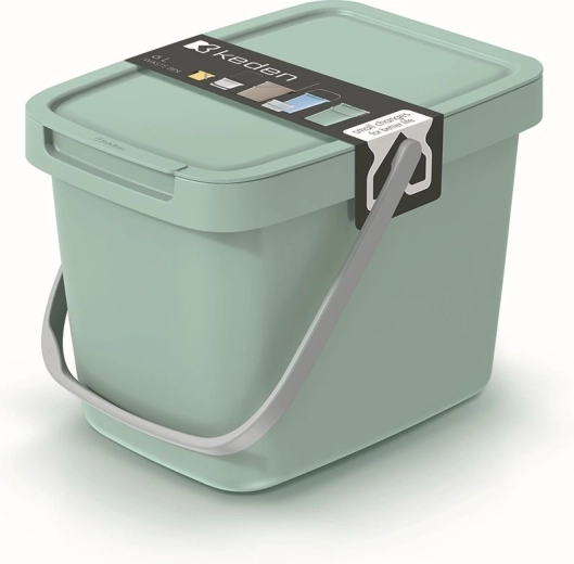 Poubelle avec couvercle 6 L vert clair
