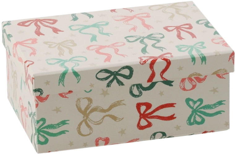 Boîte cadeau de Noël avec nœud décoratif 19 × 13,5 × 8 cm