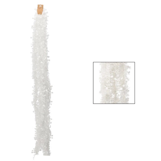 Guirlande de Noël blanche 6 m, diamètre 10 cm