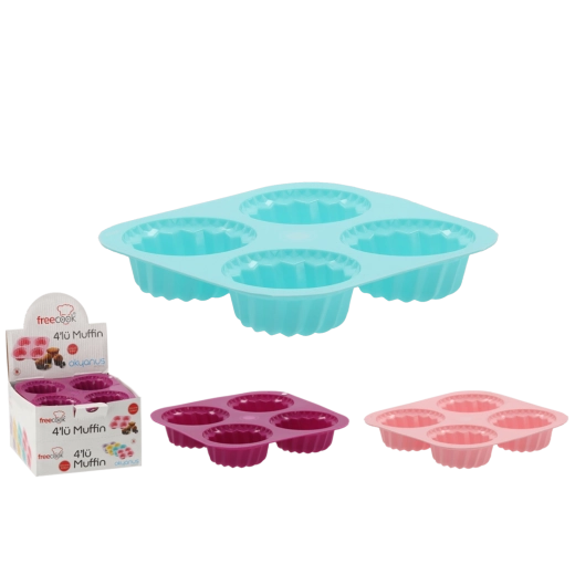 Moule à muffins en silicone, 4 pièces