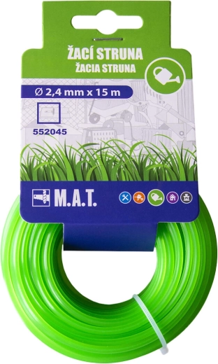 Fil de coupe nylon 2,4 mm carré, 15 m, vert