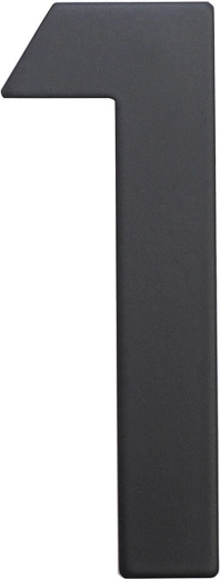 Numéro de maison 1, 75 mm, inox, noir mat
