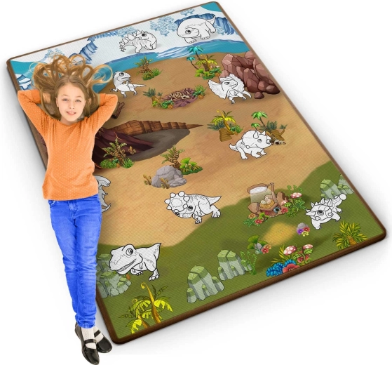 Tapis à colorier roulable en mousse RICOKIDS 120 × 92 cm avec feutres