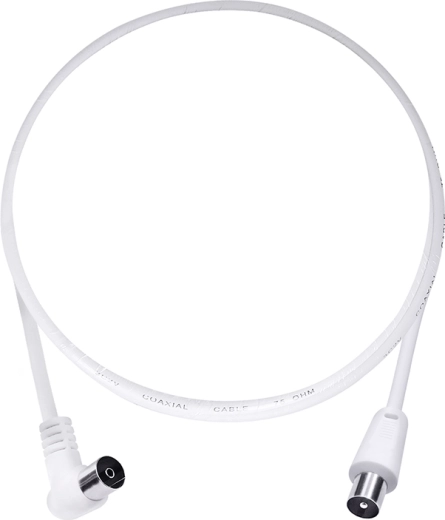 Câble coaxial d’antenne Solight 3C2V avec connecteurs combinés, 2 m, blanc