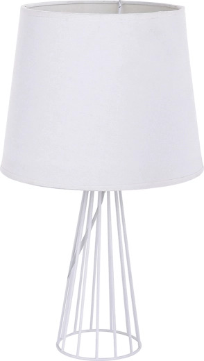 Lampe de table blanche avec base métallique en treillis 40 cm