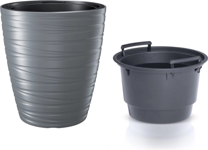 Pot de fleurs avec insert Maze 47,5 cm – pierre grise
