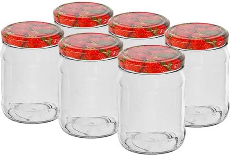 Bocaux de conserve avec couvercle 500 ml Twist, lot de 6 pièces