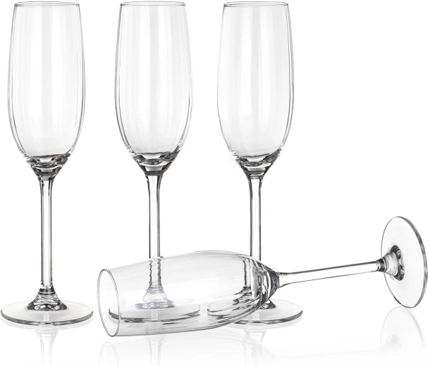 Verres à vin effervescent ROYAL LEERDAM Plissé 210 ml, lot de 4 pcs