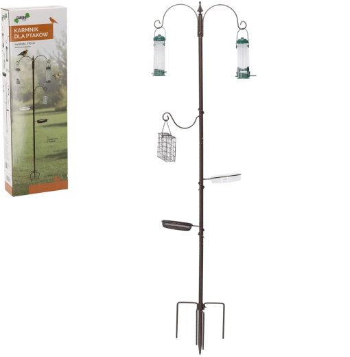 Mangeoire de jardin pour oiseaux 190 cm en acier inoxydable