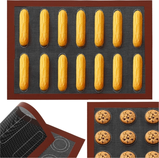 Tapis de cuisson en silicone double face perforé 30 × 40 cm Ruhhy