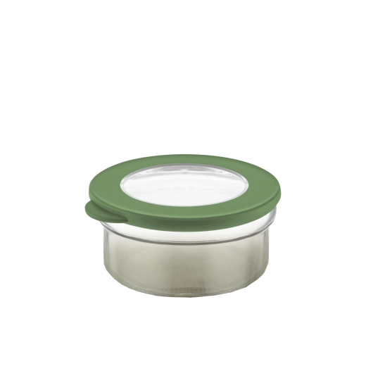 Bocal rond en verre 415 ml avec couvercle vert