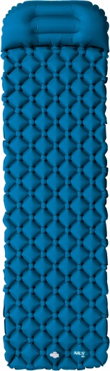 matelas de randonnée gonflable avec oreiller NILS Camp bleu