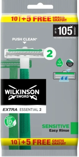 Wilkinson Extra Essential 2 Sensitive rasoir jetable 15 pcs
