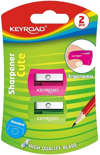 Taille-crayon Keyroad Nugget, lot de 2 pièces, en plastique