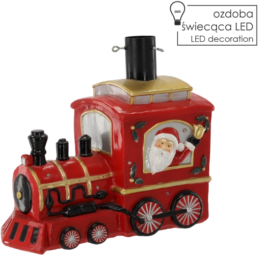 Support pour sapin de Noël en forme de petit train avec éclairage LED 61 × 30,5 × 53 cm - 1 pièce