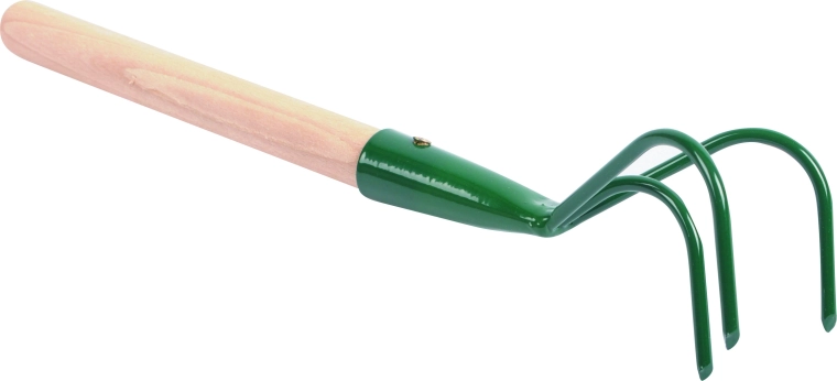 Cultivateur à trois dents avec manche en bois 25 cm