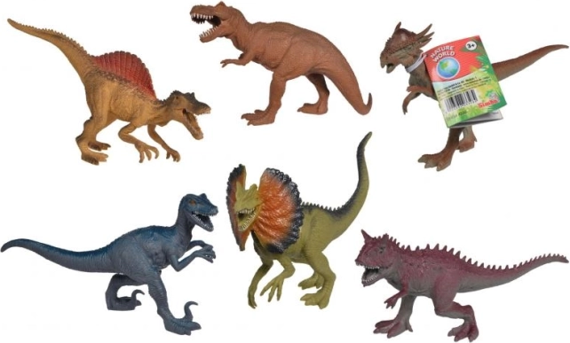 Dinosaure en caoutchouc 17–22 cm, set de 6 espèces