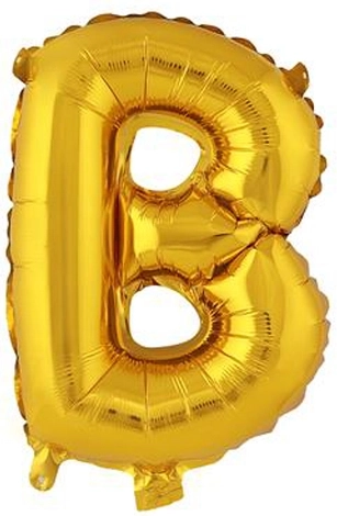 Ballon en aluminium lettre B 30 cm or