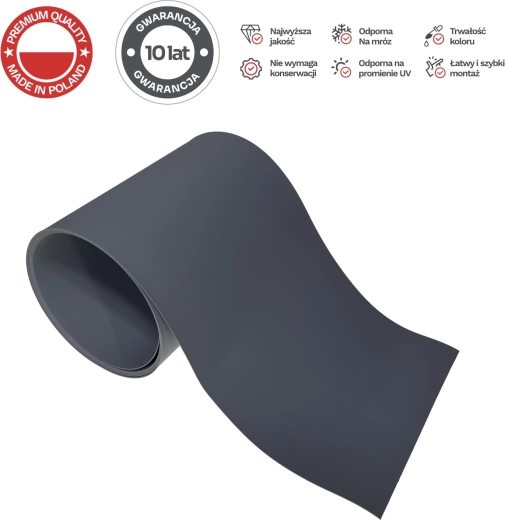 Brise-vue de clôture PROTECTO compact basic, graphite, 6 bandes de 2,55 m, largeur 19 cm + 12 clips