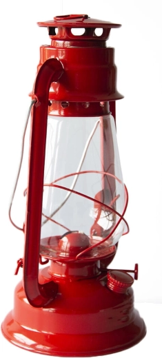 Lampe à pétrole 30 cm rouge