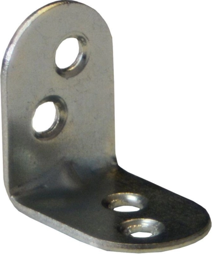 Équerre de montage embossée 25 × 18 × 1,5 mm, galvanisée, blanche (15 pcs)