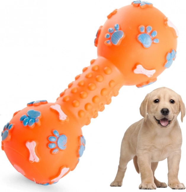 Jouet à mâcher couineur pour chiens en forme d’haltère