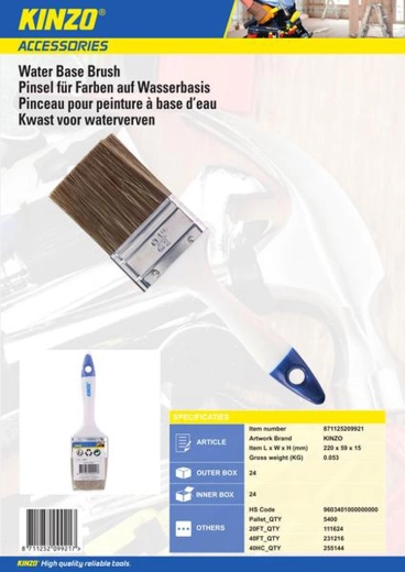 Pinceau plat Kinzo 60 mm