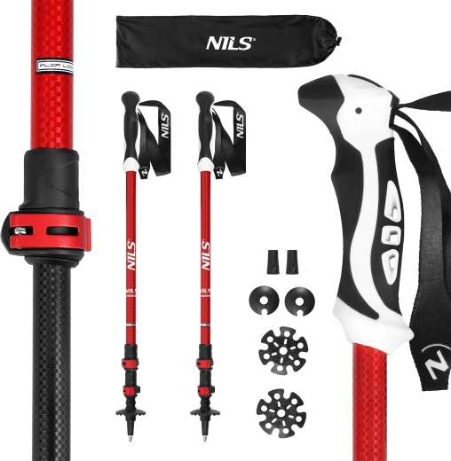 Bâtons de trekking NILS TK8601 rouges