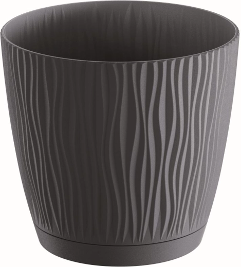 Cache-pot Sandy P avec soucoupe 10,8 cm – anthracite