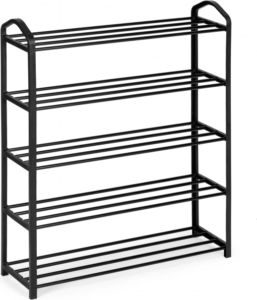 Étagère à chaussures en métal avec 5 étagères, noir