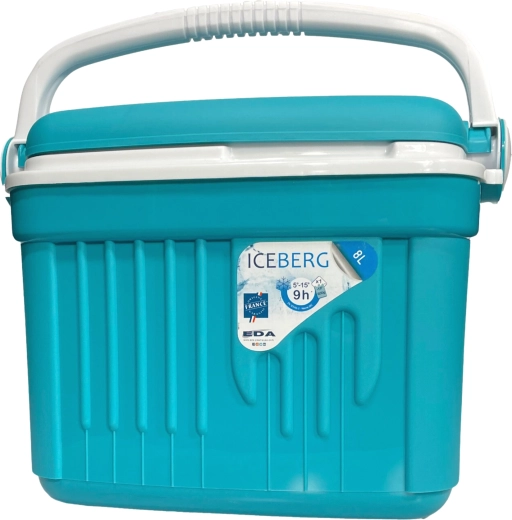 Glacière de voyage 8 l KAMAI ICEBERG, turquoise avec poignée blanche