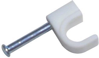 Clips de câble ronds 12 mm, blanc, 20 pcs