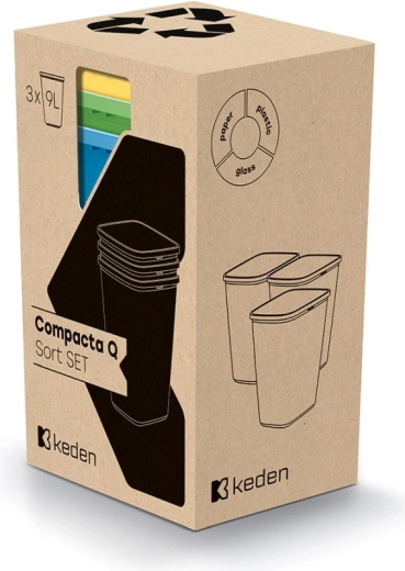 Poubelles de tri Compacta Q Sort set 3×9 l