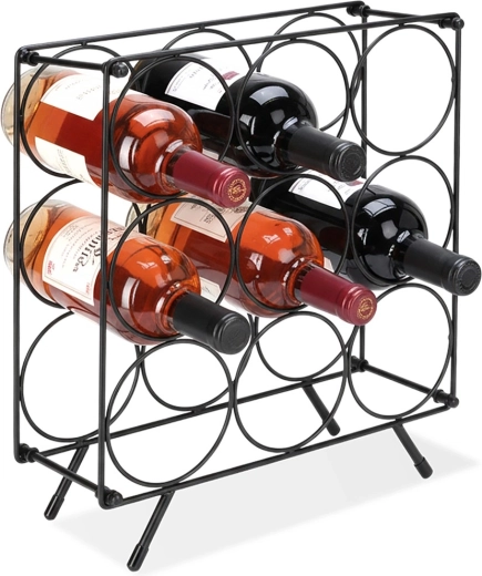 Porte-bouteilles en métal pour 9 bouteilles