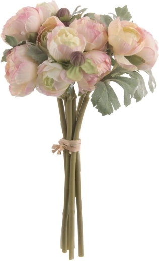 Renoncule artificielle en bouquet jaune 24 cm