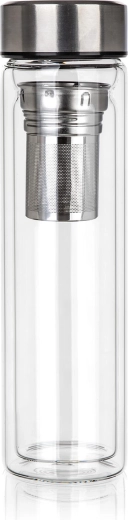 Bouteille en verre à double paroi pour thé et infusions 500 ml avec filtre DOBLO