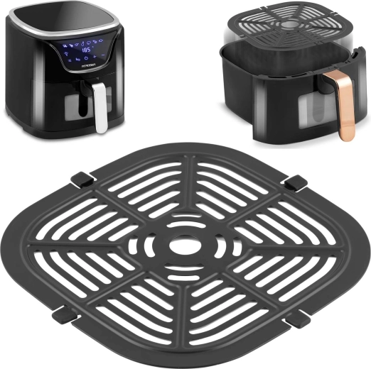 Grille pour friteuse à air Berdsen BD-652, 21 × 21 cm, inox avec revêtement antiadhésif PTFE