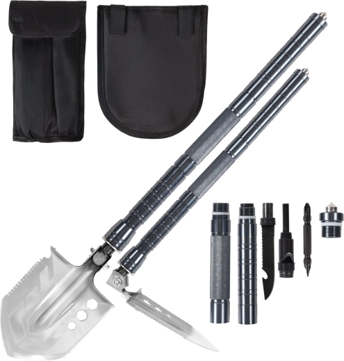 Pelle militaire pliante multifonction 15-en-1 pour la survie et le camping - 1 pièce